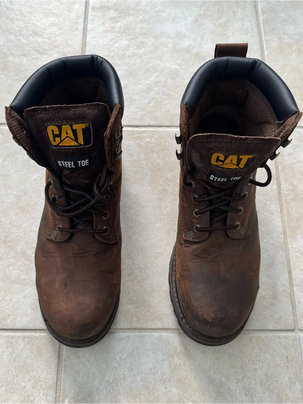 Caterpillar CAT Second Shift Mens Steel Toe Work Boots Brown Leather P89586 11 M